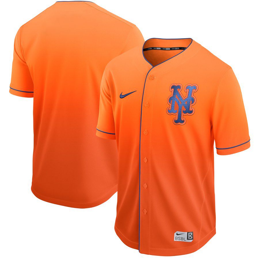 Men New York Mets Blank Orange Nike Fade MLB Jersey